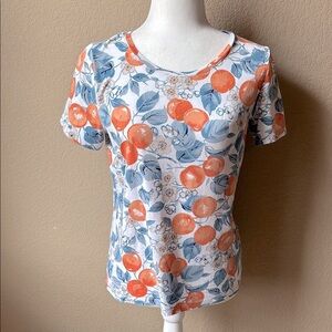 Ann Taylor Factory oranges t-shirt, size small